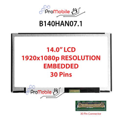 For B140HAN07.1 14.0" WideScreen New Laptop LCD Screen Replacement Repair Display [Pro-Mobile]