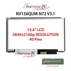 For NV156QUM-N72 V3.1 15.6" WideScreen New Laptop LCD Screen Replacement Repair Display [Pro-Mobile]