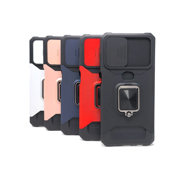 Samsung Galaxy A32 4G / A32 5G - Secure Card Holder Magnet Enabled Case with Ring Kickstand [Pro-M]