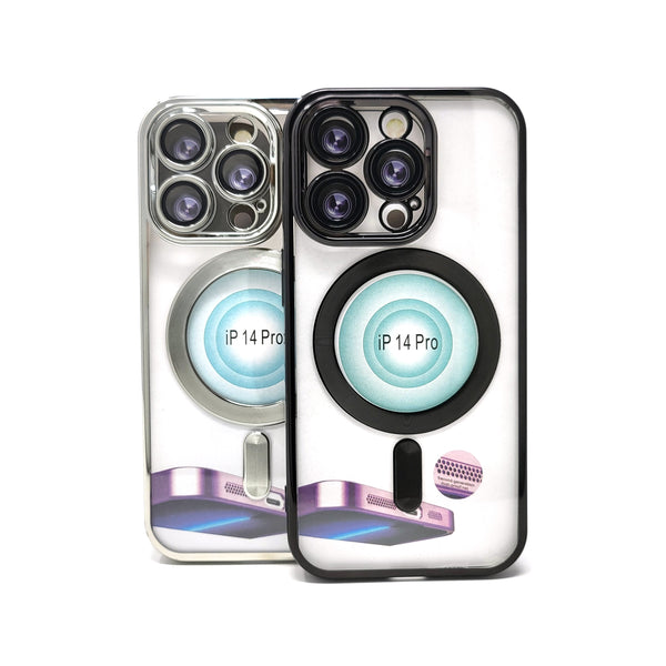 Apple iPhone 14 Pro - Chrome Edge Magnet RING Silicone Case [Pro-Mobile]