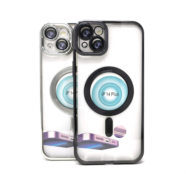 Apple iPhone 14 Plus - Chrome Edge Magnet RING Silicone Case [Pro-Mobile]
