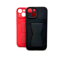 Apple iPhone 14 - Standing Card Secure Wallet Card Holder with Passthrough Kickstand [Pro-Mobile]
