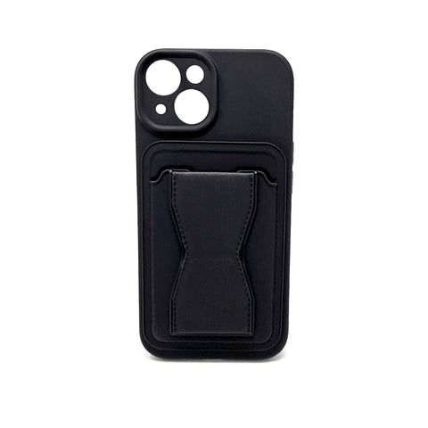 Apple iPhone 14 - Standing Card Secure Wallet Card Holder with Passthrough Kickstand [Pro-Mobile]