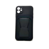 Apple iPhone 11 / XR - Standing Card Secure Wallet Card Holder with Passthrough Kickstand [Pro-Mobile]