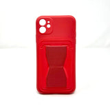 Apple iPhone 11 / XR - Standing Card Secure Wallet Card Holder with Passthrough Kickstand [Pro-Mobile]