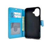 Apple iPhone 16 Plus - Magnetic Wallet Card Holder Flip Stand Case Cover with Strap [Pro-Mobile]