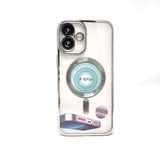 Apple iPhone 16 Plus - Chrome Edge Magnet RING Silicone Case [Pro-Mobile]