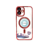 Apple iPhone 16 Plus - Chrome Edge Magnet RING Silicone Case [Pro-Mobile]