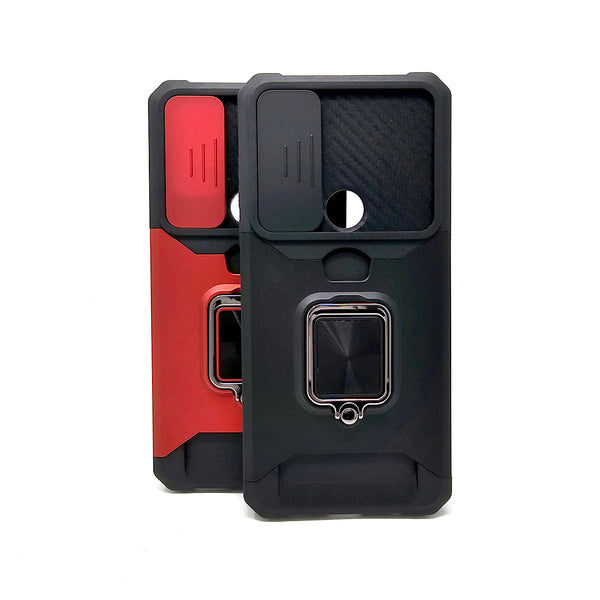 Motorola Moto G Pure / G Power 2022 / G Play 2023 - Secure Card Holder Magnet Enabled Case with Ring Kickstand [Pro-M]