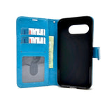 Google Pixel 9a - Magnetic Wallet Card Holder Flip Stand Case Cover with Strap [Pro-Mobile]