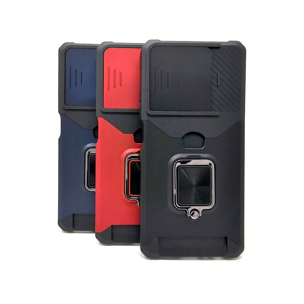 Motorola Moto G Play 2025 - Secure Card Holder Magnet Enabled Case with Ring Kickstand [Pro-M]