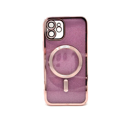 Apple iPhone 12 - SPARKLE Chrome Edge Magnet RING Silicone Case [Pro-Mobile]