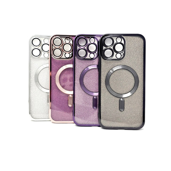 Apple iPhone 16 Pro Max - SPARKLE Chrome Edge Magnet RING Silicone Case [Pro-Mobile]