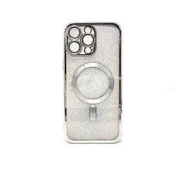 Apple iPhone 16 Pro Max - SPARKLE Chrome Edge Magnet RING Silicone Case [Pro-Mobile]