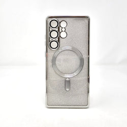 Samsung Galaxy S25 Ultra - SPARKLE Chrome Edge Magnet RING Silicone Case [Pro-Mobile]