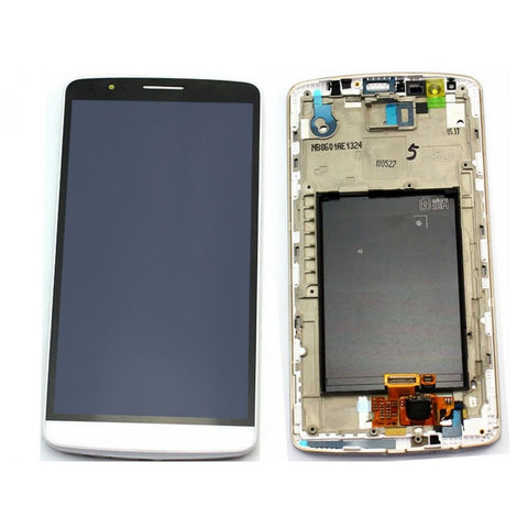 LCD Digitizer Screen With Frame LG G3 D850 D851 D855 Vs985 Ls990 White [Pro-Mobile]