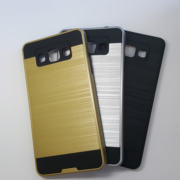 Samsung Galaxy A5 (2015) - Shockproof Slim Dual Layer Brush Metal Case Cover [Pro-Mobile]