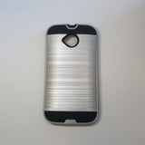 Motorola Moto E (Gen 2) - Shockproof Slim Dual Layer Brush Metal Case Cover [Pro-Mobile]