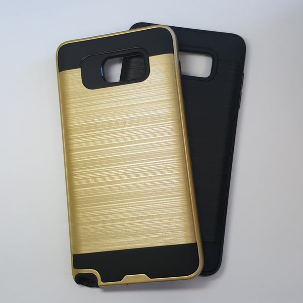 Samsung Galaxy Note 5 - Shockproof Slim Dual Layer Brush Metal Case Cover [Pro-Mobile]