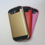 Samsung Galaxy S3 - Shockproof Slim Dual Layer Brush Metal Case Cover [Pro-Mobile]