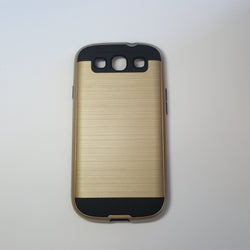 Samsung Galaxy S3 - Shockproof Slim Dual Layer Brush Metal Case Cover [Pro-Mobile]