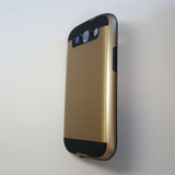 Samsung Galaxy S3 - Shockproof Slim Dual Layer Brush Metal Case Cover [Pro-Mobile]