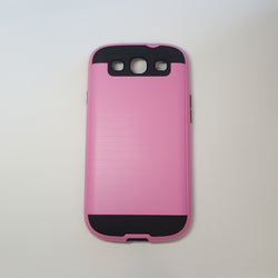 Samsung Galaxy S3 - Shockproof Slim Dual Layer Brush Metal Case Cover [Pro-Mobile]