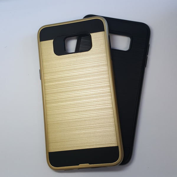 Samsung Galaxy S6 Edge Plus - Shockproof Slim Dual Layer Brush Metal Case Cover [Pro-Mobile]