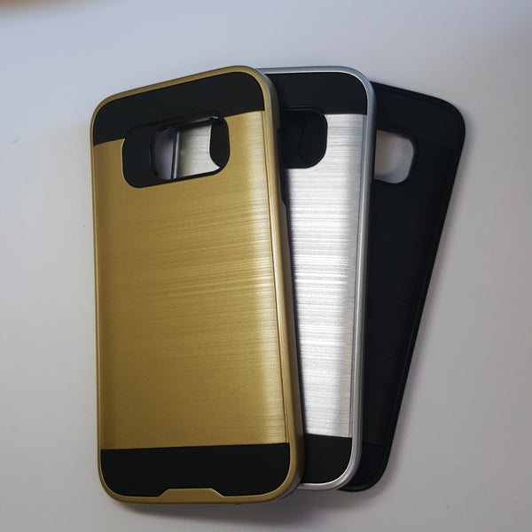Samsung Galaxy S7 - Shockproof Slim Dual Layer Brush Metal Case Cover [Pro-Mobile]