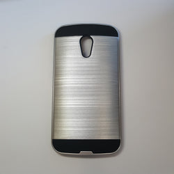 Motorola Moto G2 - Shockproof Slim Dual Layer Brush Metal Case Cover [Pro-Mobile]