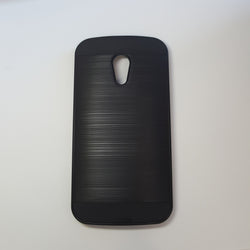 Motorola Moto G2 - Shockproof Slim Dual Layer Brush Metal Case Cover [Pro-Mobile]