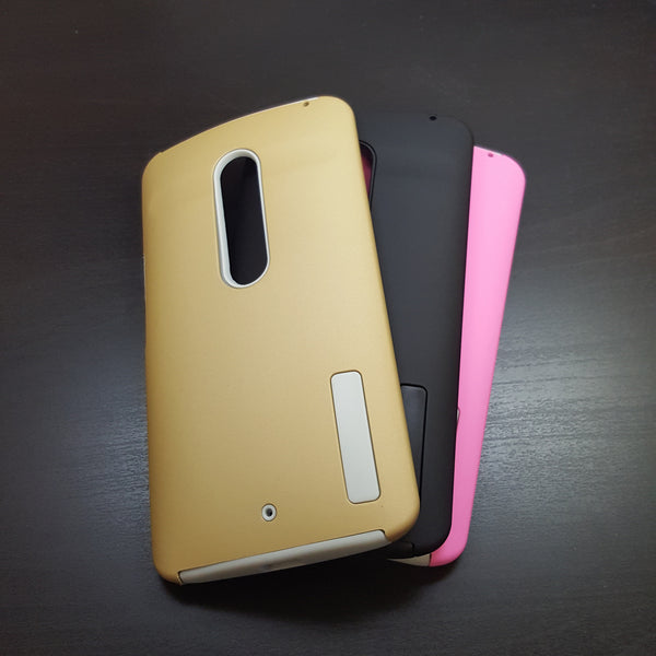 Motorola Moto X Play - TanStar Slim Hybrid Silicone Hard Dual-Layered Case [Pro-Mobile]