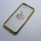 Apple iPhone 5G/5S/SE/5C - Chrome Edge with Rhinestone Silicone Case [Pro-Mobile]