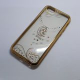 Apple iPhone 5G/5S/SE/5C - Chrome Edge with Rhinestone Silicone Case [Pro-Mobile]