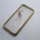 Apple iPhone 5G/5S/SE/5C - Chrome Edge with Rhinestone Silicone Case [Pro-Mobile]