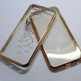 Apple iPhone 5G/5S/SE/5C - Chrome Edge with Rhinestone Silicone Case [Pro-Mobile]