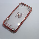 Apple iPhone 5G/5S/SE/5C - Chrome Edge with Rhinestone Silicone Case [Pro-Mobile]