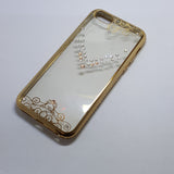 Apple iPhone 5G/5S/SE/5C - Chrome Edge with Rhinestone Silicone Case [Pro-Mobile]