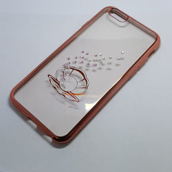 Apple iPhone 6 / 6S - Chrome Edge with Rhinestone Silicone Case [Pro-Mobile]