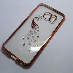 Samsung Galaxy S6 Edge - Chrome Edge with Rhinestone Silicone Case