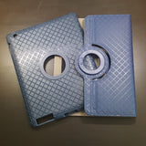 Apple iPad 2 / 3 / 4 - 360 Rotating Grid Plaid Pattern Stand Case Smart Cover [Pro-Mobile]