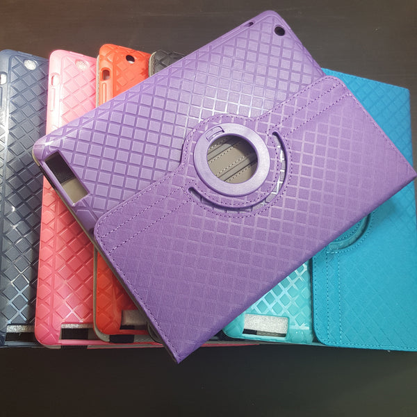 Apple iPad 2 / 3 / 4 - 360 Rotating Grid Plaid Pattern Stand Case Smart Cover [Pro-Mobile]