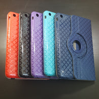 Apple iPad Mini 2 / 3 - 360 Rotating Grid Plaid Pattern Stand Case Smart Cover [Pro-Mobile]