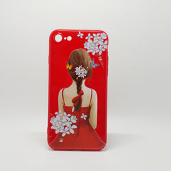 Apple iPhone 7 / 8 - Dance Flower Girl Red Silicone Phone Case [Pro-Mobile]