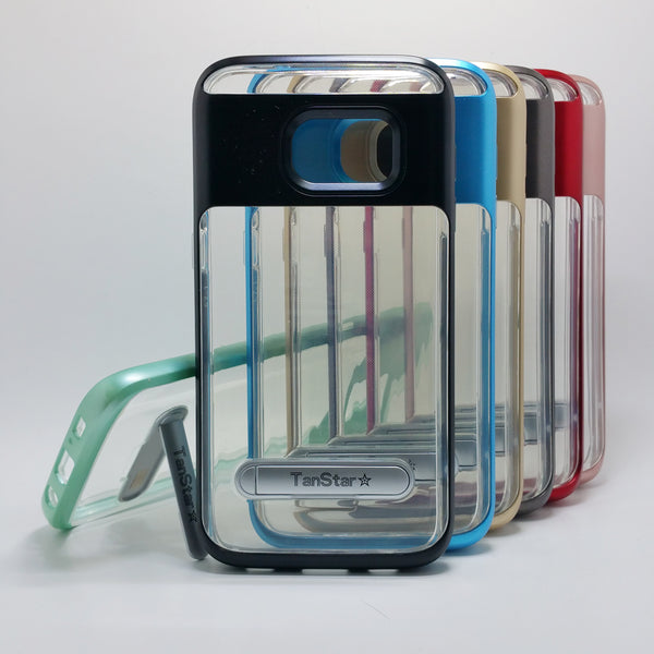 Samsung Galaxy S7 - TanStar Aluminum Bumper Frame Case with Kickstand