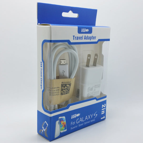 Travel Adapter - 2 in 1 - Micro USB and Charging Block
