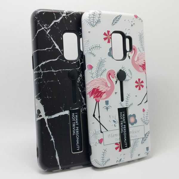 Samsung Galaxy S9 - Personality Ring Holder Hybrid Kickstand Case Design [Pro-Mobile]
