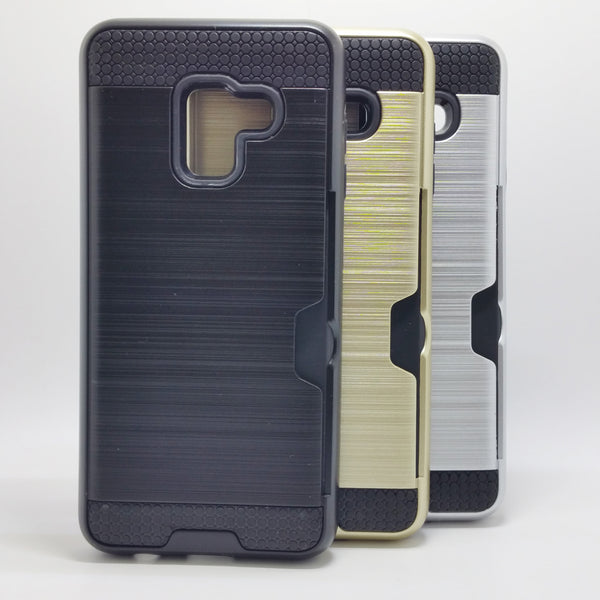 Samsung Galaxy A8 Plus (2018) - Shockproof Slim Wallet Credit Card Holder Case Cover [Pro-Mobile]