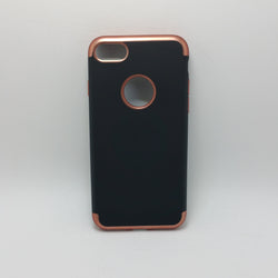Apple iPhone 6 / 6S - Black Silicone Phone Case with Chrome Edge [Pro-Mobile]