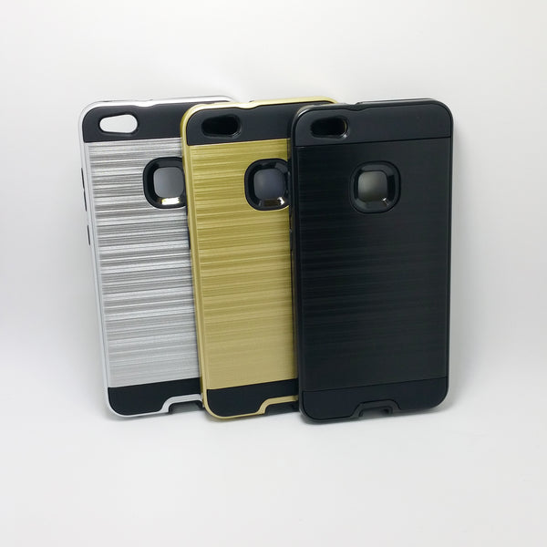 HuaWei P10 Lite - Shockproof Slim Dual Layer Brush Metal Case Cover [Pro-Mobile]